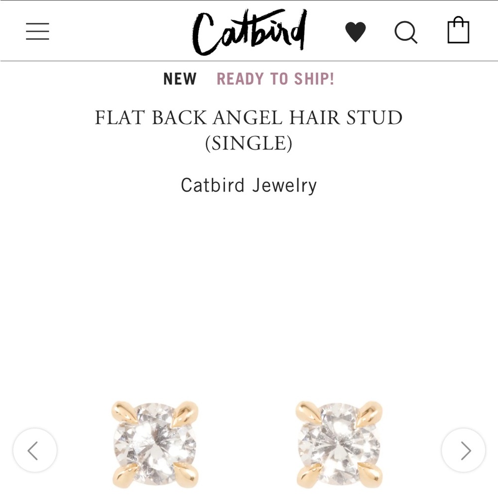 Pair of Catbird angel hair flatback studs